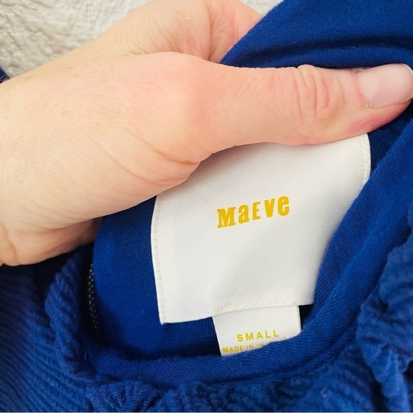 Anthropologie Maeve Ridged Ruffles Dress in Royal Blue - Picture 4 of 11